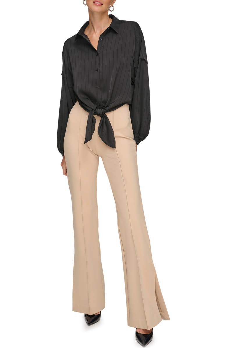 DKNY Stripe Jacquard Tie Hem Button-Up Shirt, Alternate, color,