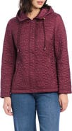 Kate Spade New York water resistant hooded floral quilted short jacket