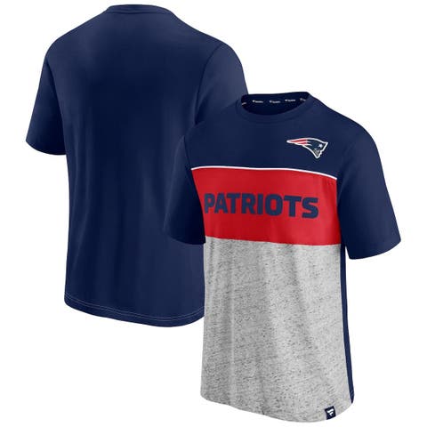 Men's Fanatics Branded Navy/Heathered Gray New England Patriots Colorblock T-Shirt