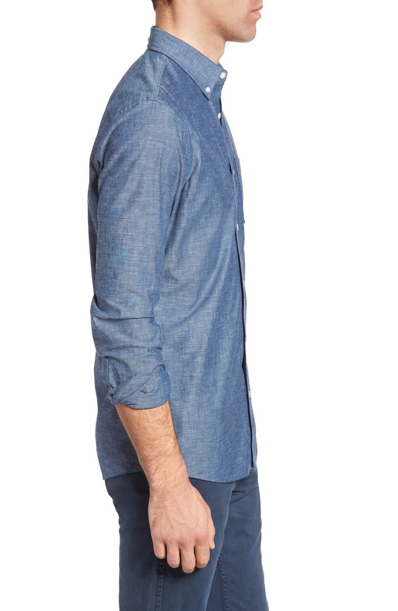 NORDSTROM MEN'S SHOP Slim Fit Chambray Sport Shirt, Alternate, color, 
