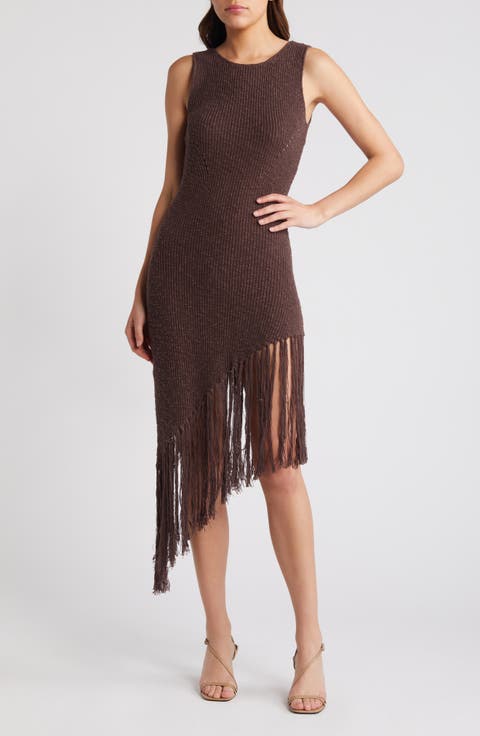 Rylee Sleeveless Fringe Hem Sweater Dress