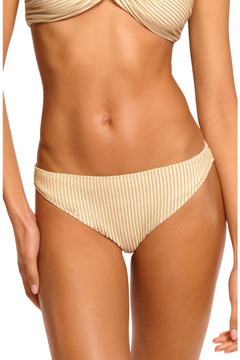 Isla Metallic Scalloped Trim Bikini Bottoms, Main, color, GOLD SCALLOP
