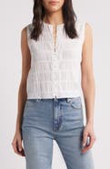 FRAME The Smocked Button & Loop Tank
