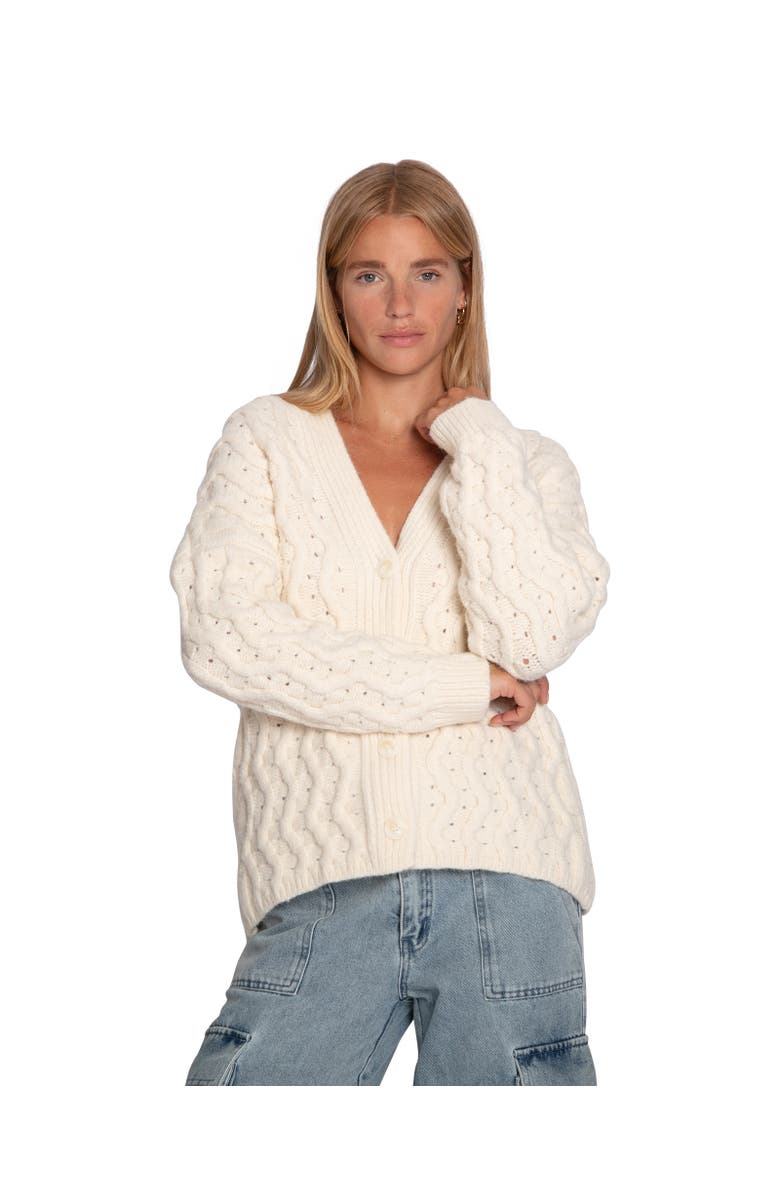 Belle & Bloom Sugar Plum Chunky Cardigan, Main, color, Cream