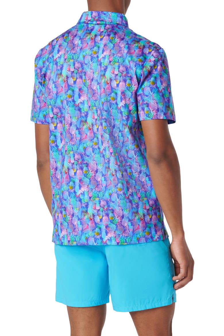 Victor OoohCotton® Pineapple Print Polo, Alternate, color, CLASSIC BLUE