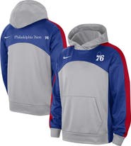 Nike Men's Nike Gray/Royal Philadelphia 76ers Authentic Starting Five Force Performance Pullover Hoodie
