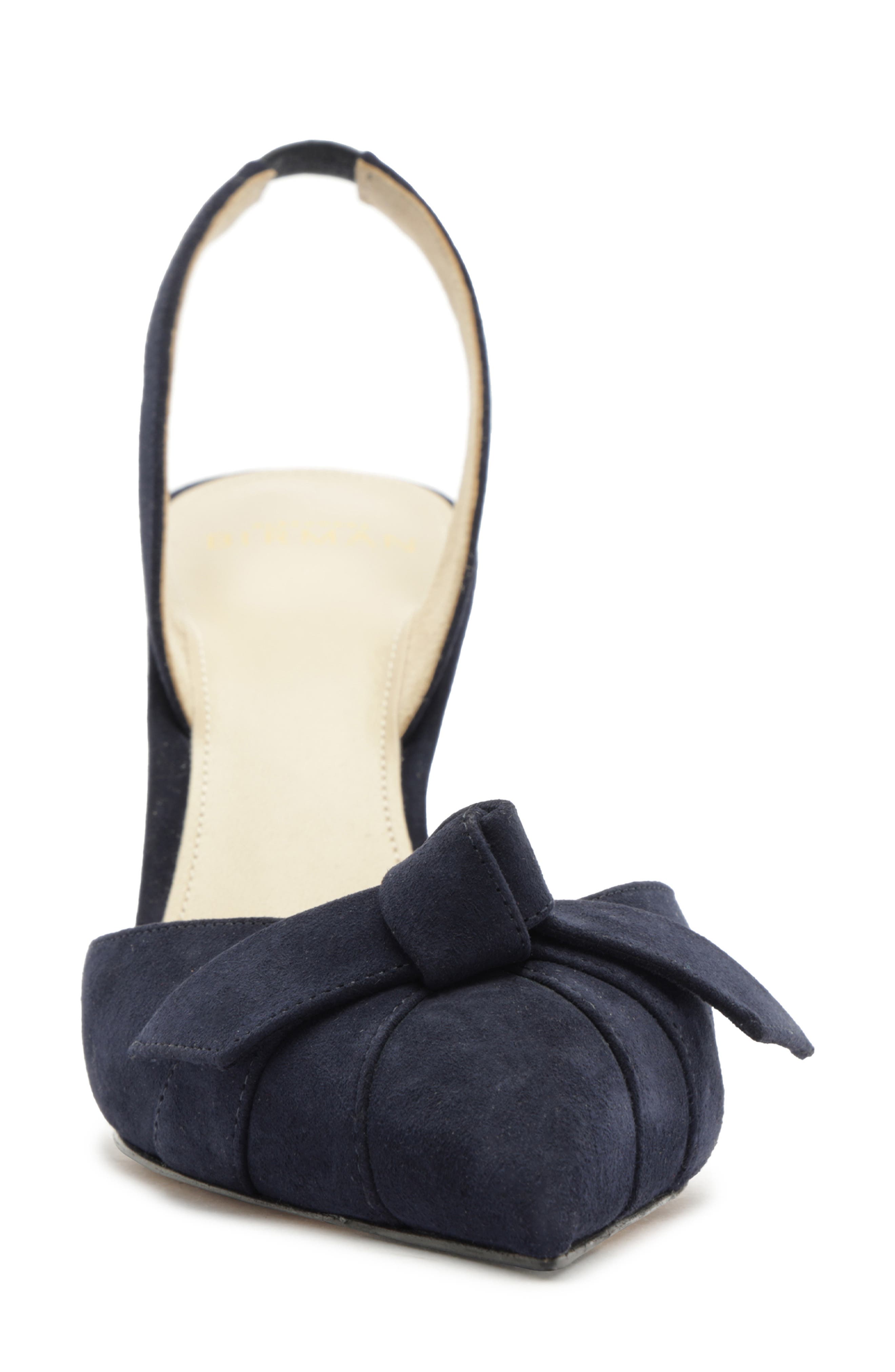 Clarita Pointed Toe Slingback Pump, Alternate, color, NAVY