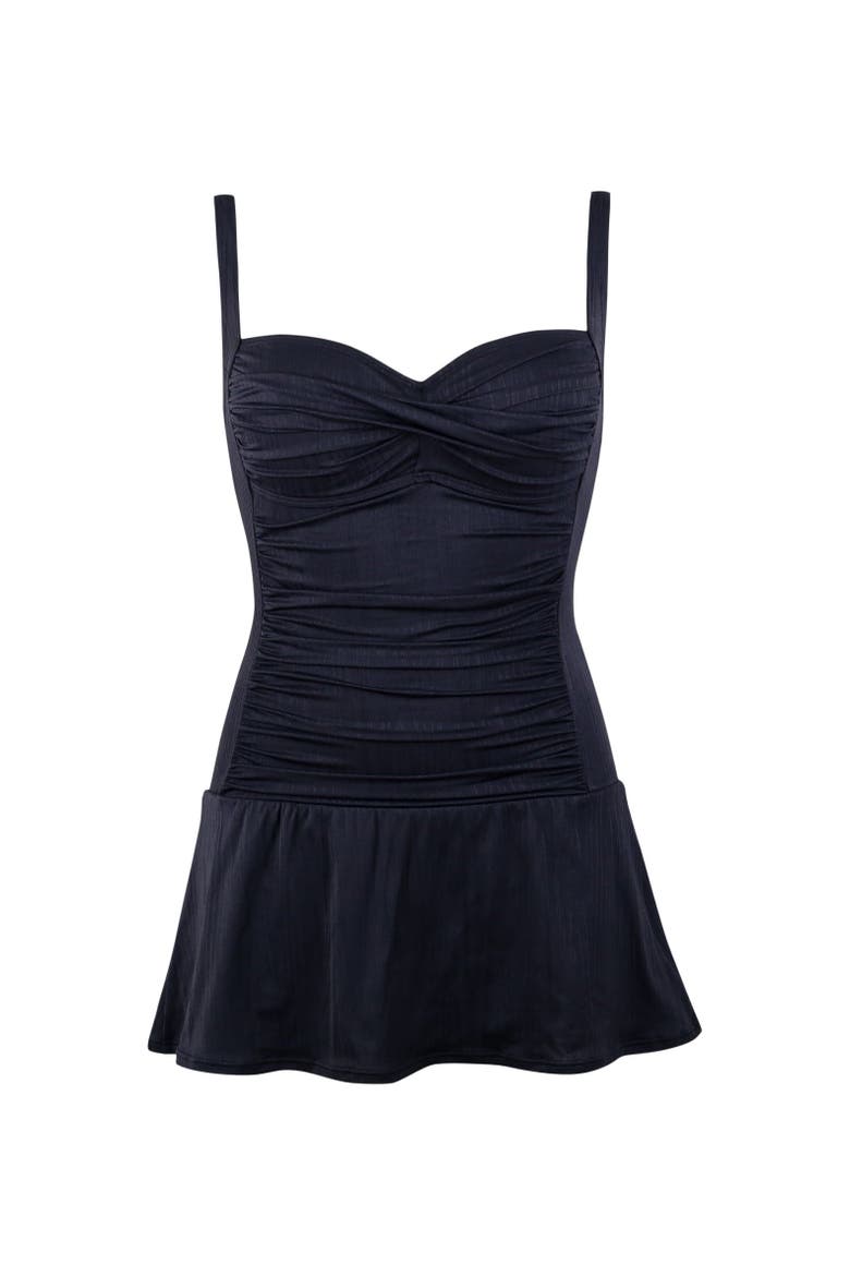 Sienna Swim Dress, Alternate, color, BLACK SEAGRASS TEXTURE