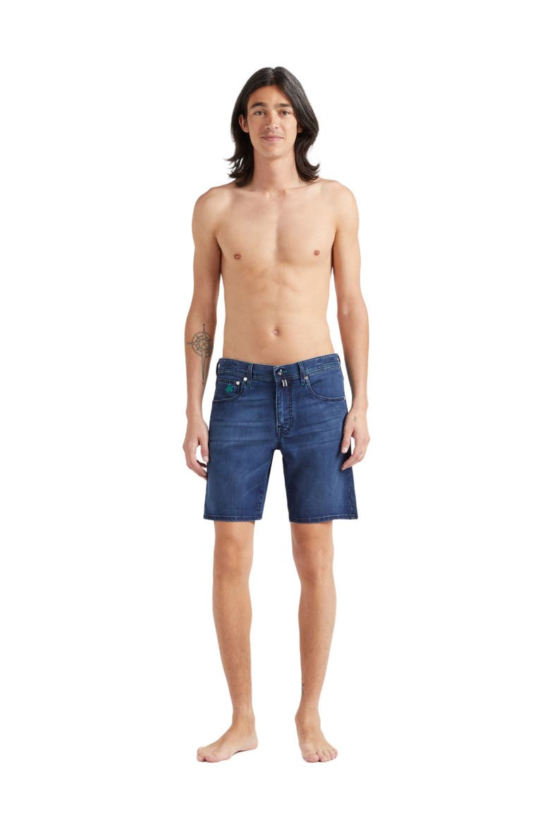 Men's Tahiti Turtle Denim Shorts, Main, color, MED DENIM W2