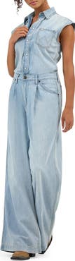 Wrangler Cap Sleeve Denim Jumpsuit