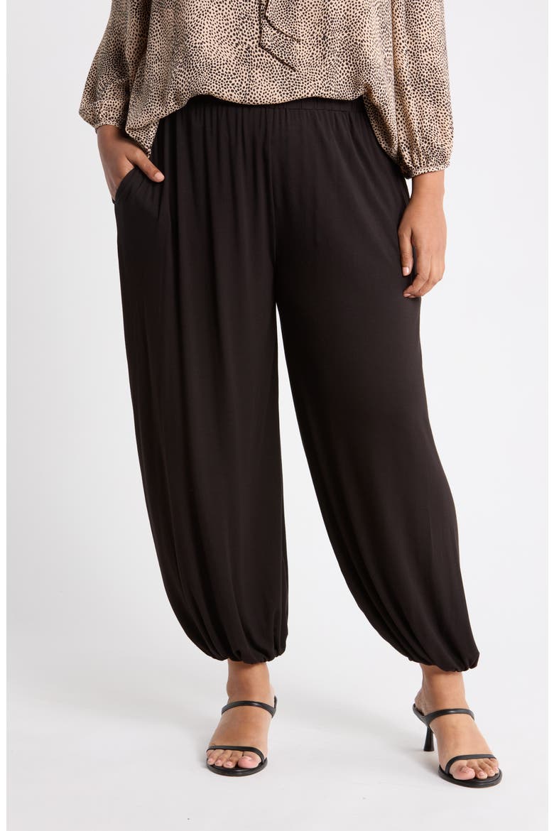 Jersey Harem Pants, Main, color, BLACK