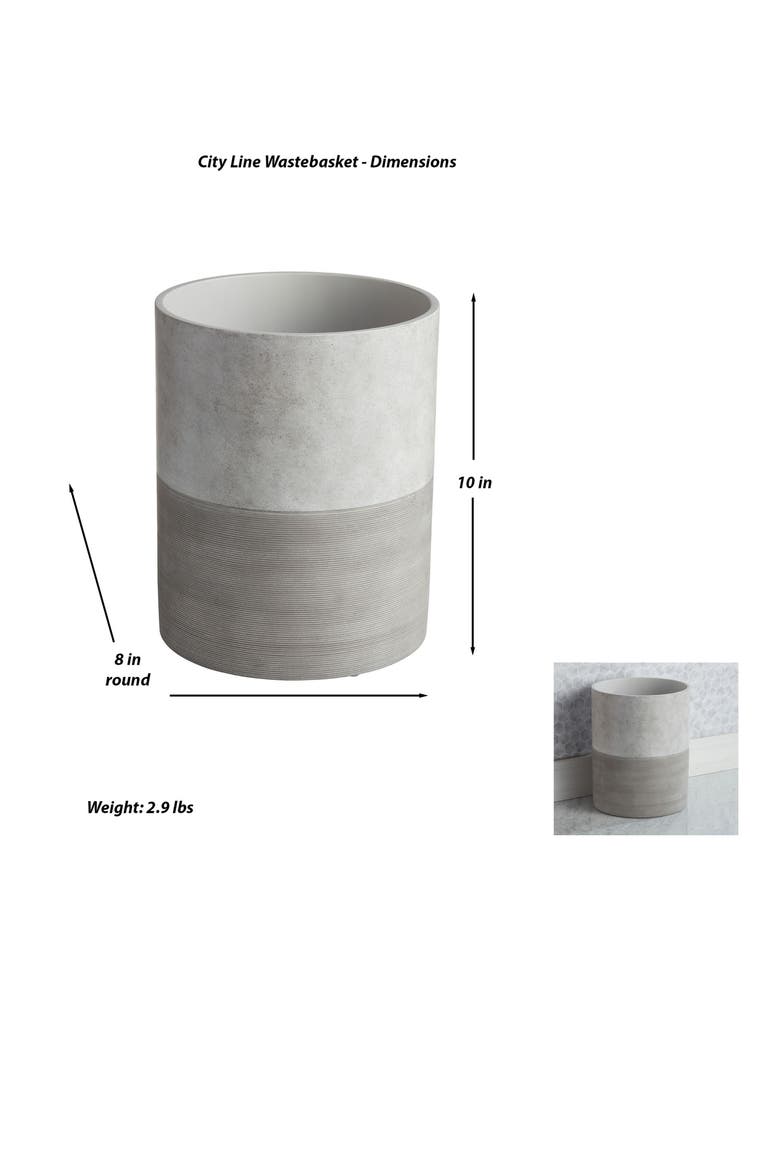 City Line Trash Can, Alternate, color, GREY