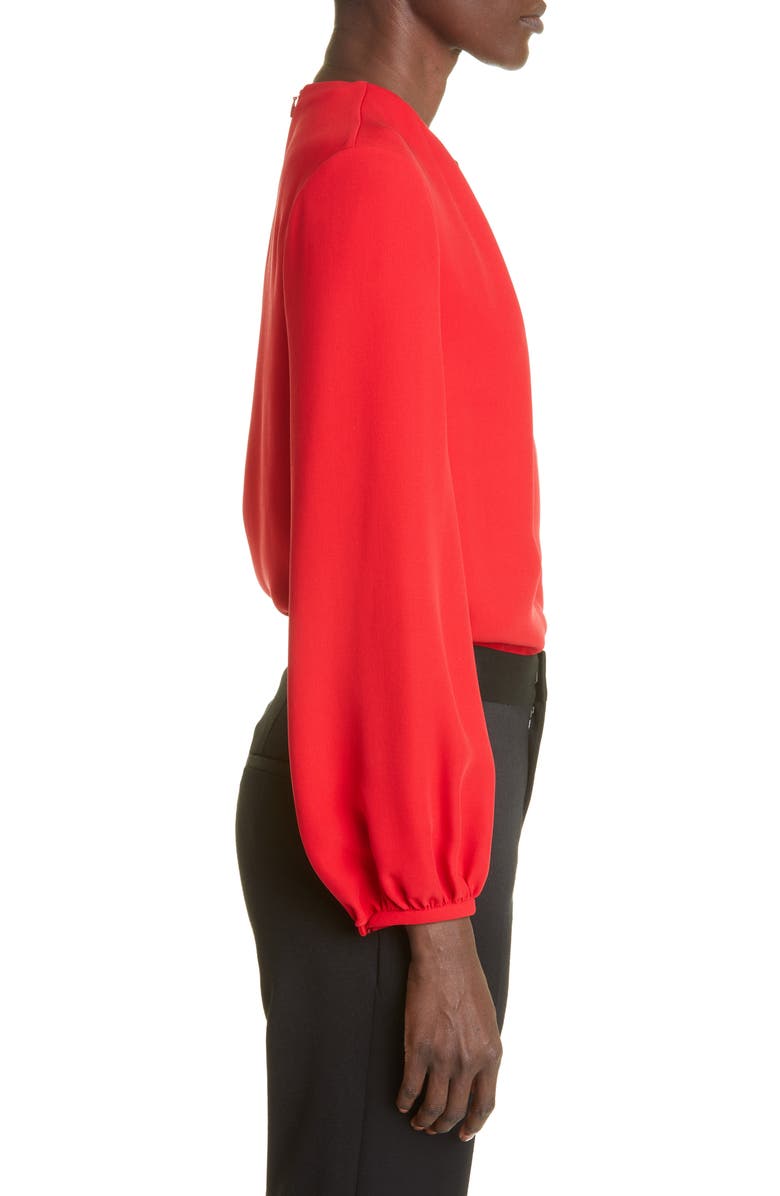 Valentino Garavani Cady Logo Chain Silk Blouse, Alternate, color, 