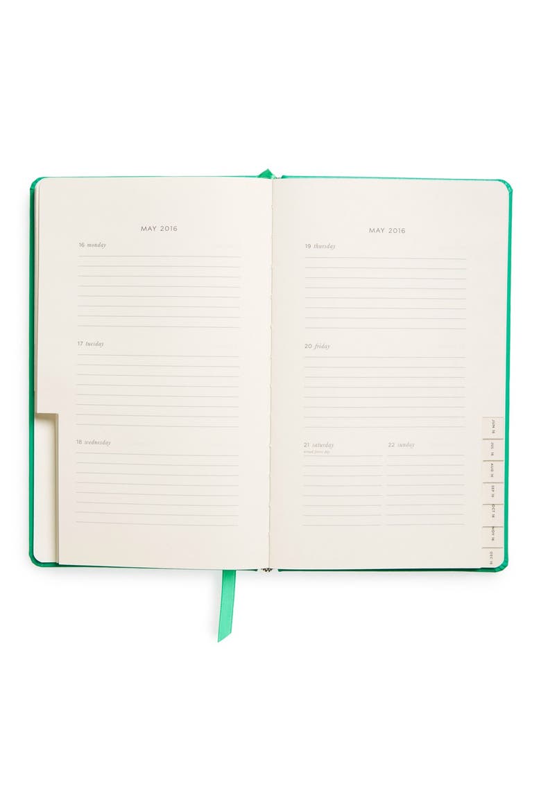 12-month planner, Alternate, color, GREEN
