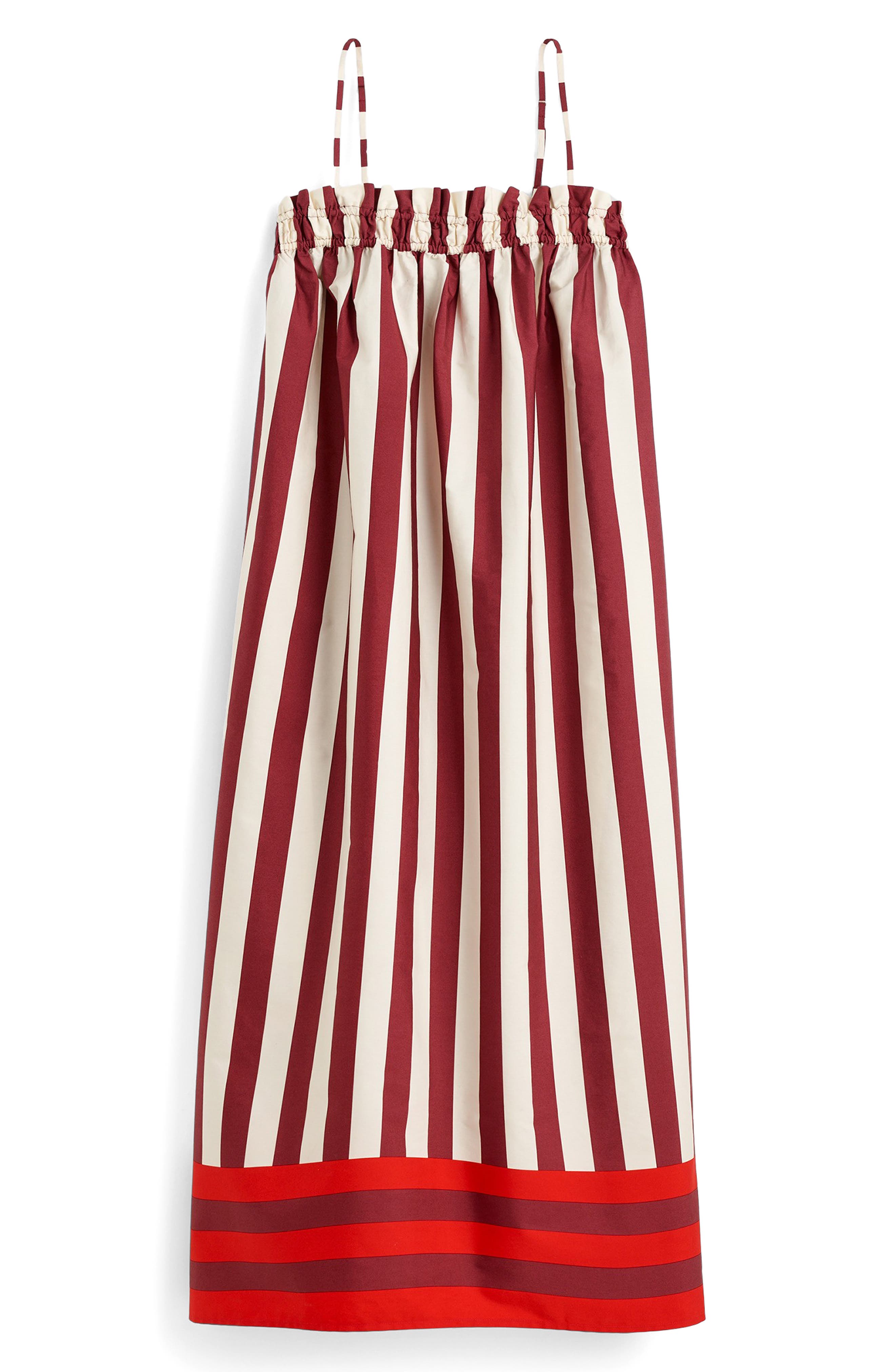 ruffle a-line midi dress in stripe poplin Women's - Size XXL Size:M / 6-8 100% Polyester Hand Wash Galina | Dresses | wedding gifts for daughter