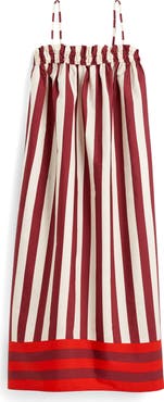 Madewell Stripe Ruffle A-Line Maxi Dress