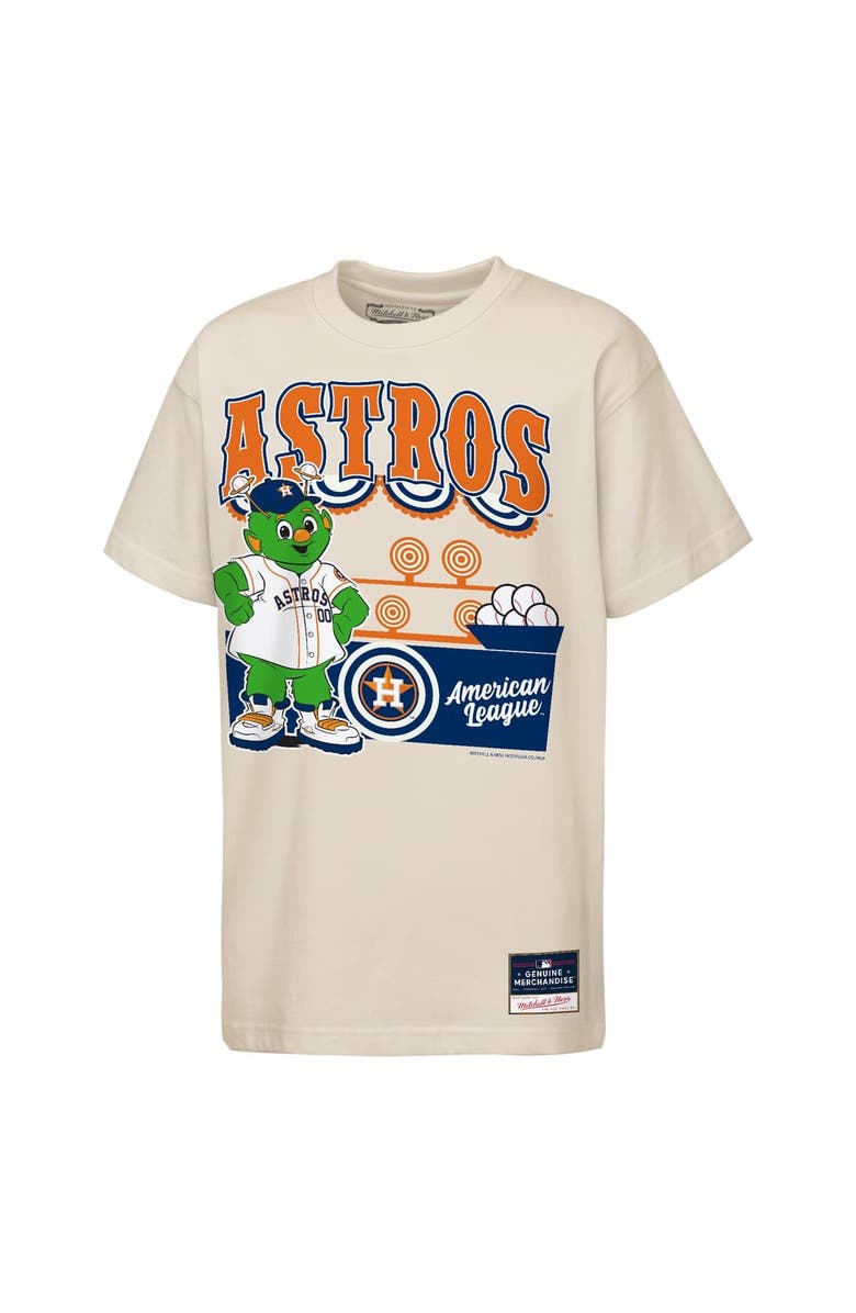 Mitchell & Ness Youth Mitchell & Ness Cream Houston Astros Step Back Up Mascot T-Shirt, Main, color, Cream