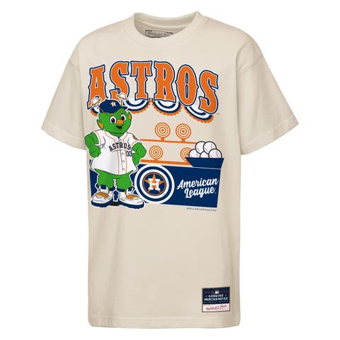 Youth Mitchell & Ness  Cream Houston Astros Step Back Up Mascot T-Shirt