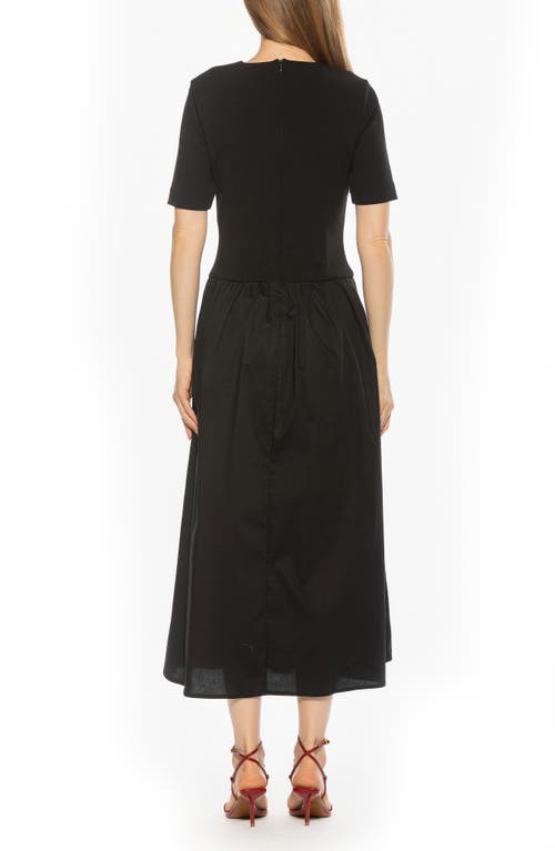 Alexia Admor Rowan Crewneck Midi Dress In Black