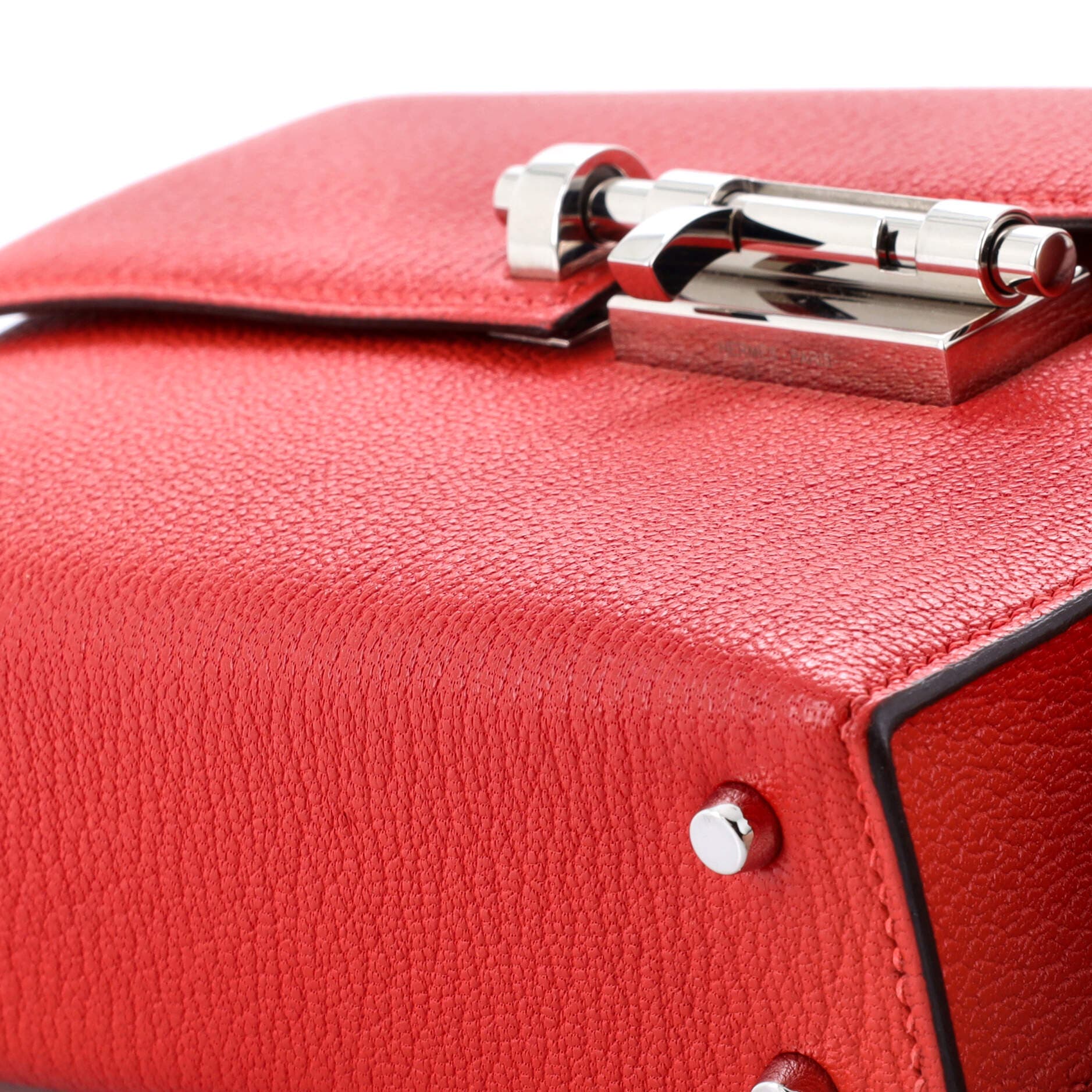 Pre-Owned Hermes Verrou Chaine Bag Chevre Mysore Mini, Alternate, color, Rouge Tomate