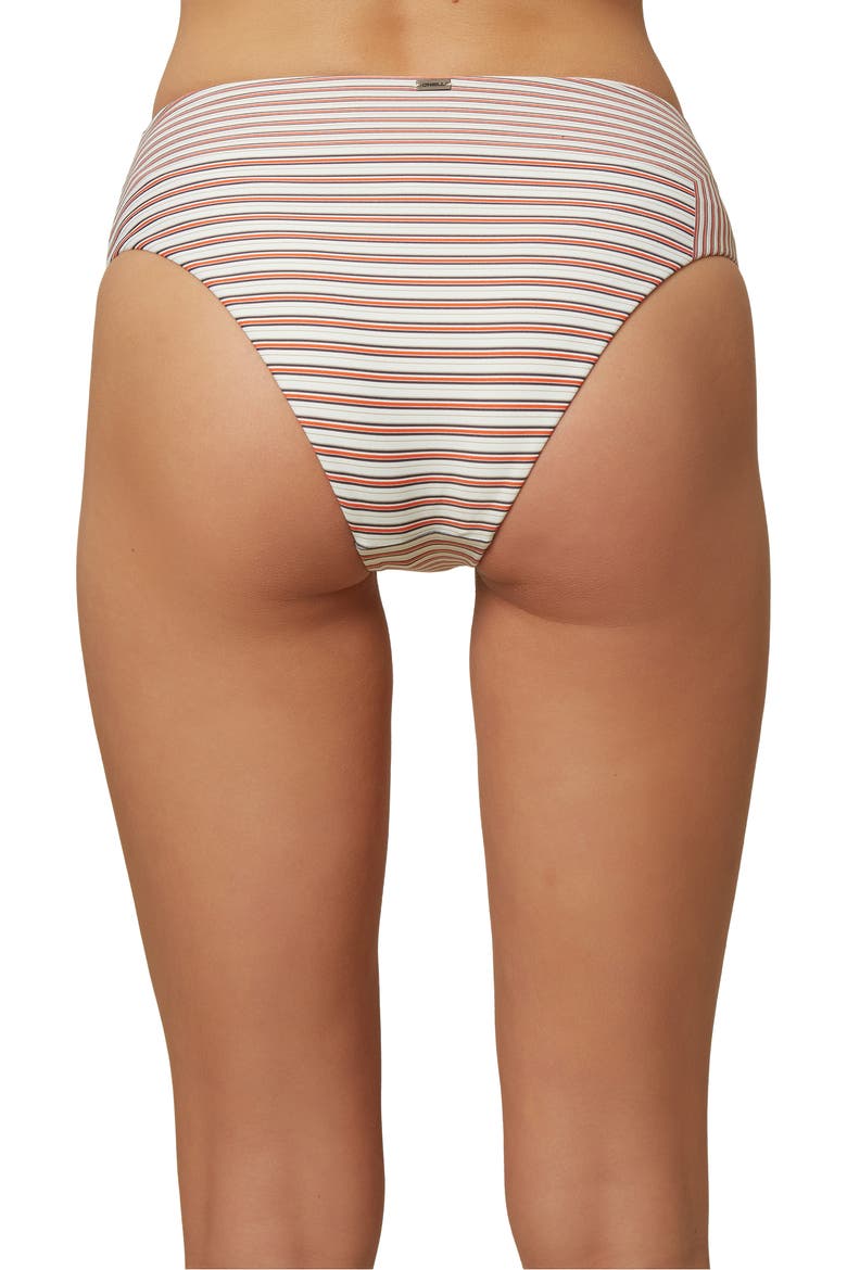 Sunray Stripe High Waist Bikini Bottoms, Alternate, color, VANILLA