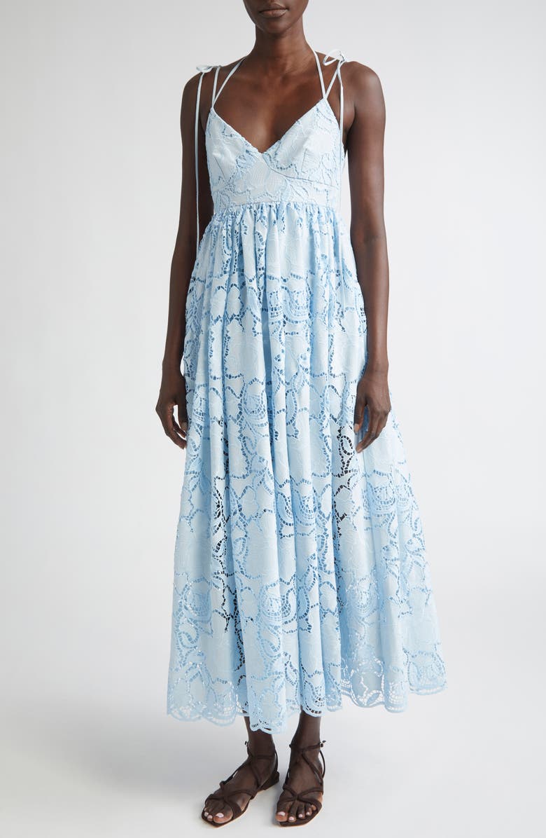 Erdem Cutwork Embroidered Dress, Main, color, Dream Blue