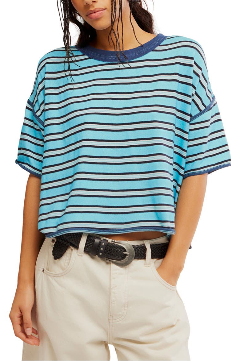 Clean Rugby Stripe Cotton Top, Main, color, CRYSTAL BLUE COMBO