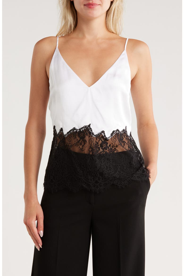 Bryna Lace Mix Camisole, Main, color, WHITE/BLACK