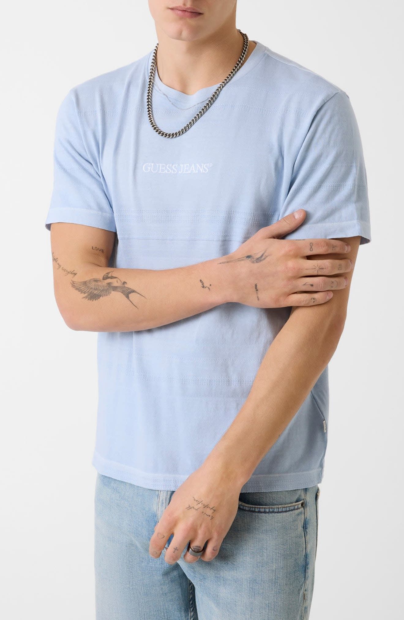 Jacquard Stripe Logo Graphic T-Shirt - image 3