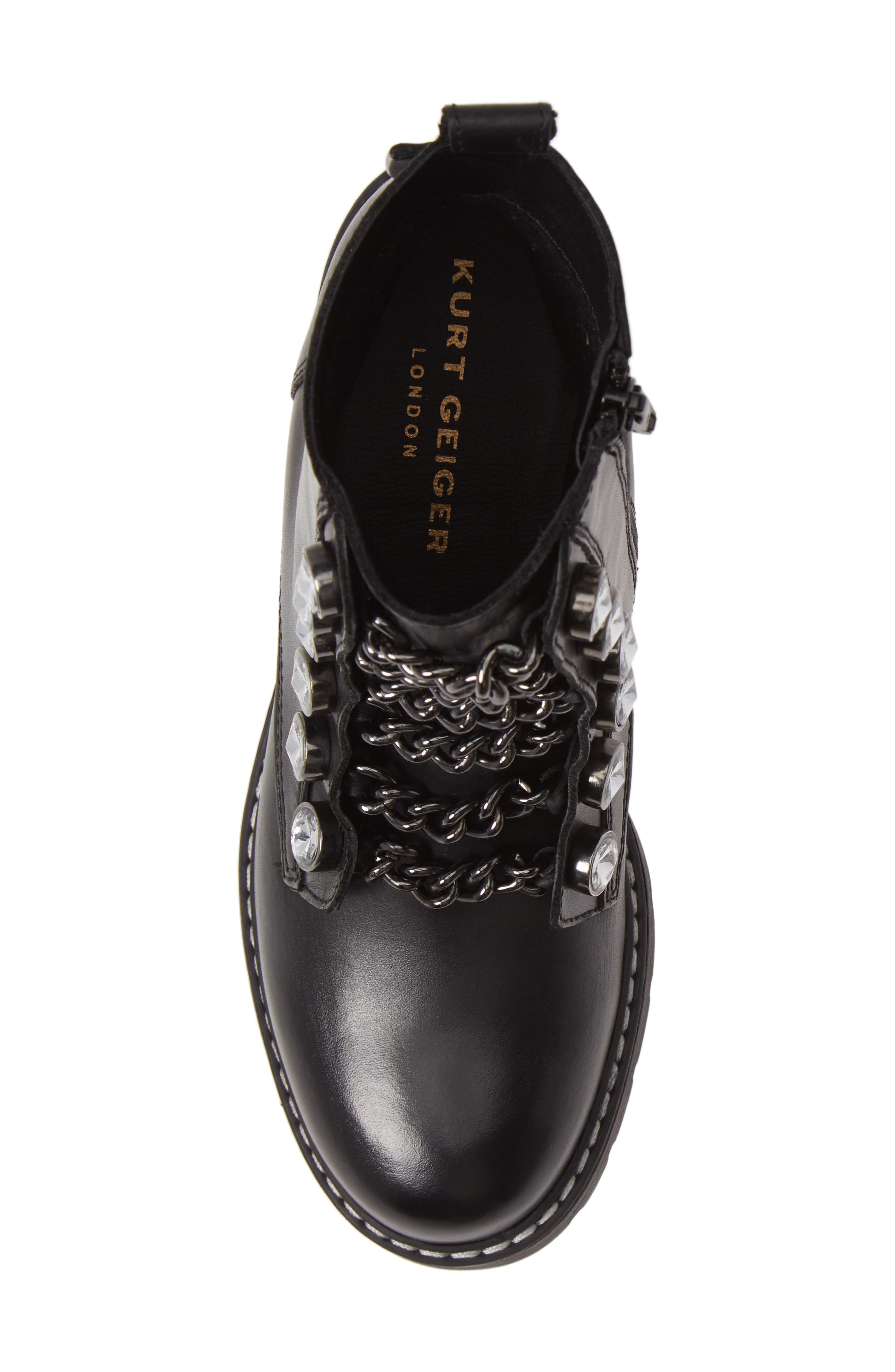 Kurt Geiger London Bax Crystal & Chain Combat Boot, Alternate, color, 