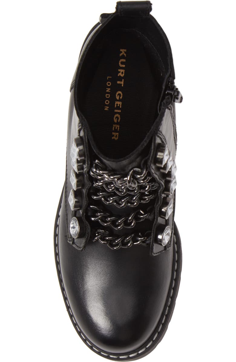 Kurt Geiger London Bax Crystal & Chain Combat Boot, Alternate, color,