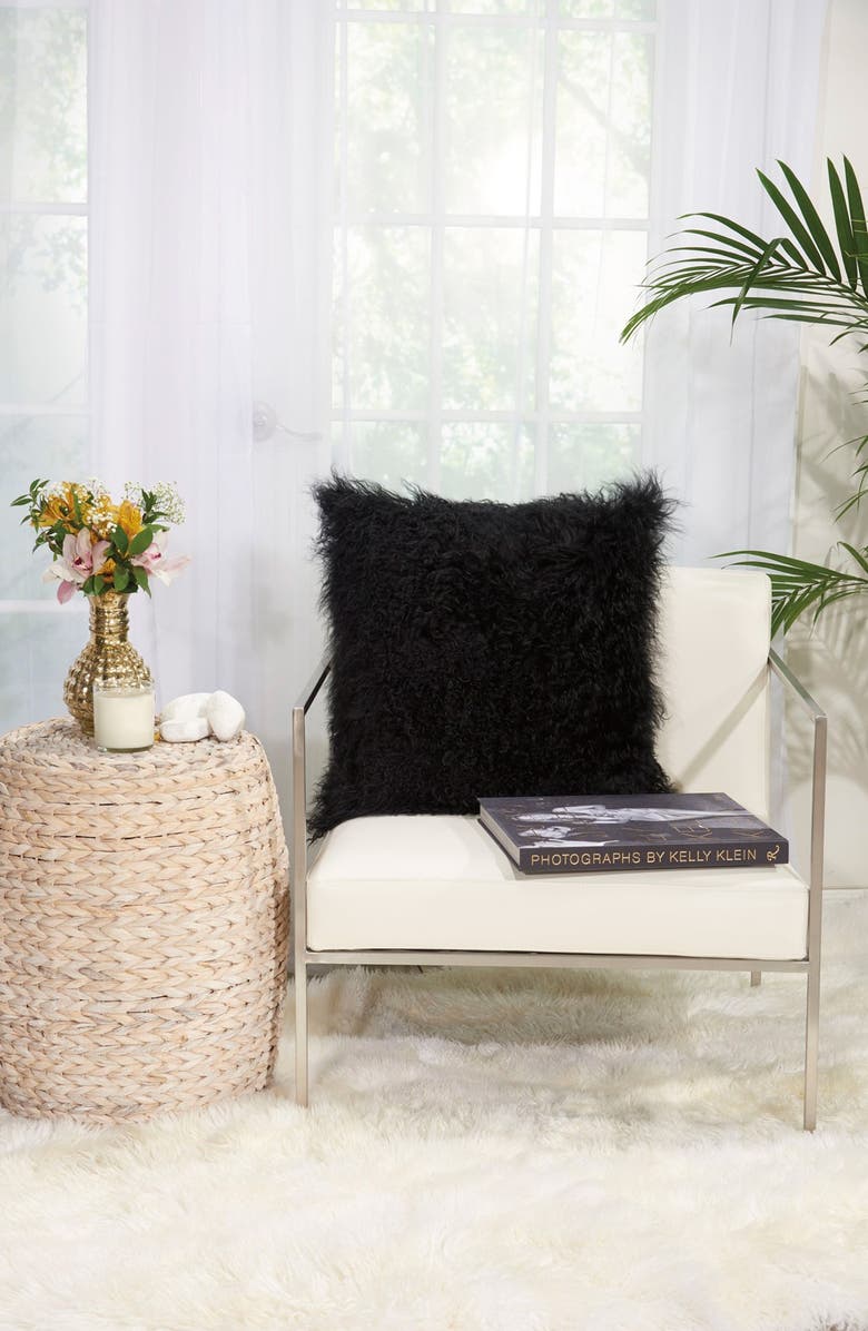 Mina Victory Genuine Tibetan Wool Shearling Pillow, Alternate, color,