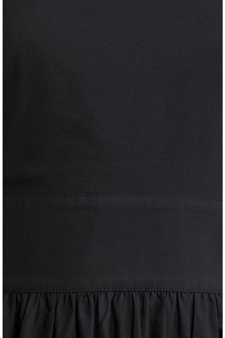 Open Back Cotton Poplin Midi Dress, Alternate, color, BLACK