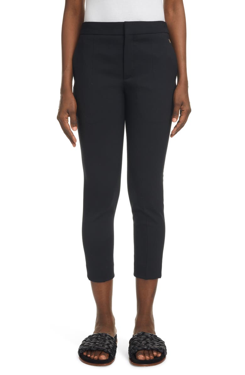 Chloé Straight Leg Stretch Wool Ankle Pants, Main, color,