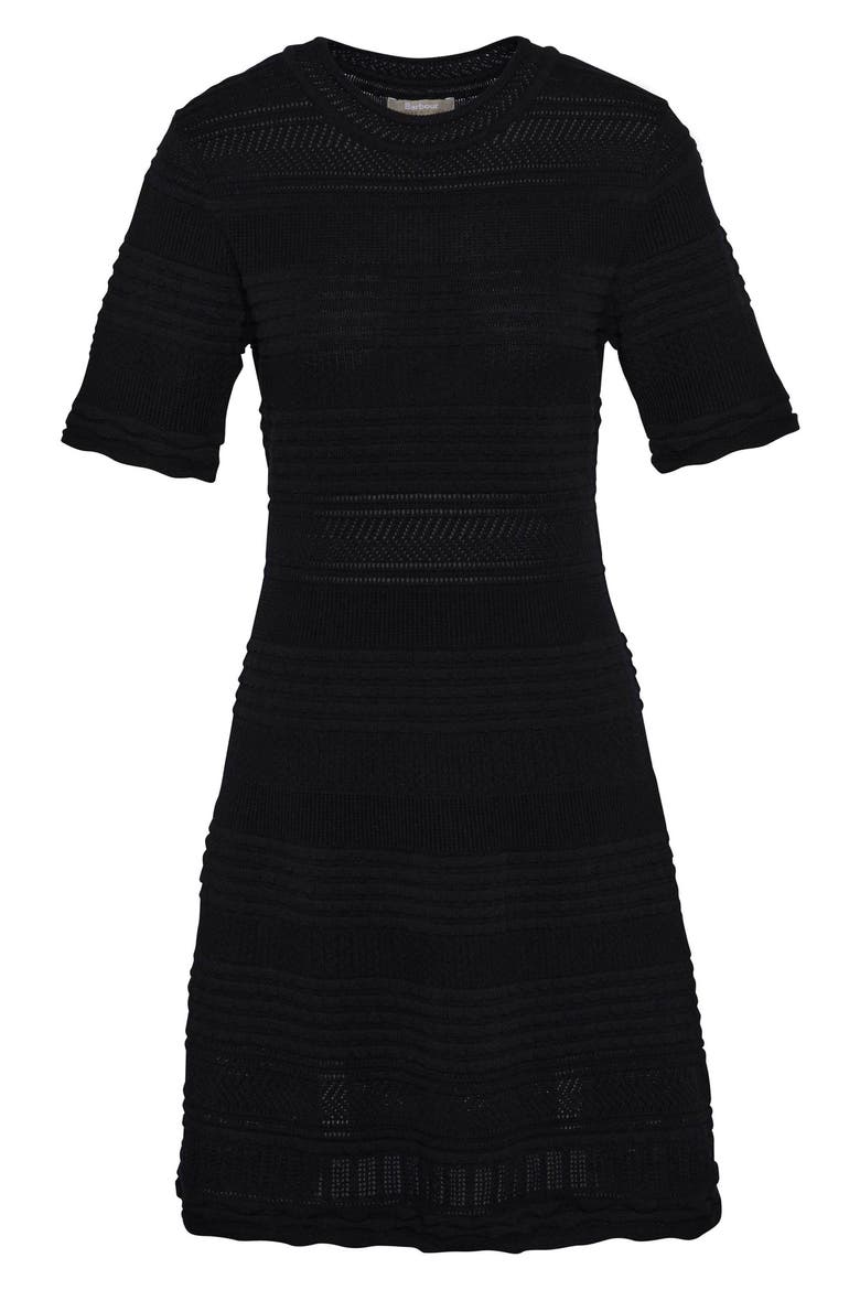 Mia Short Sleeve Cotton Minidress, Alternate, color, BLACK