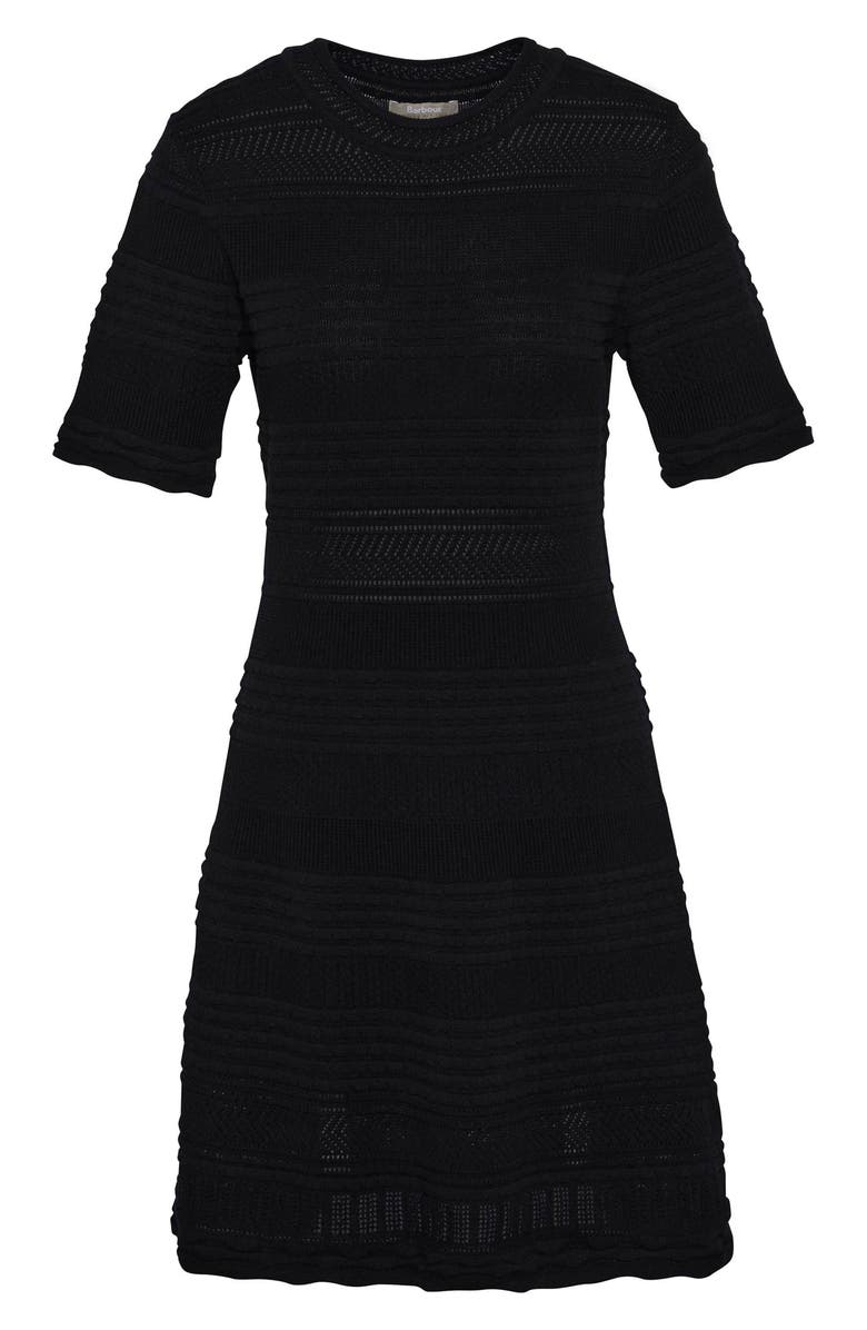 Barbour Mia Short Sleeve Cotton Minidress, Alternate, color, Black