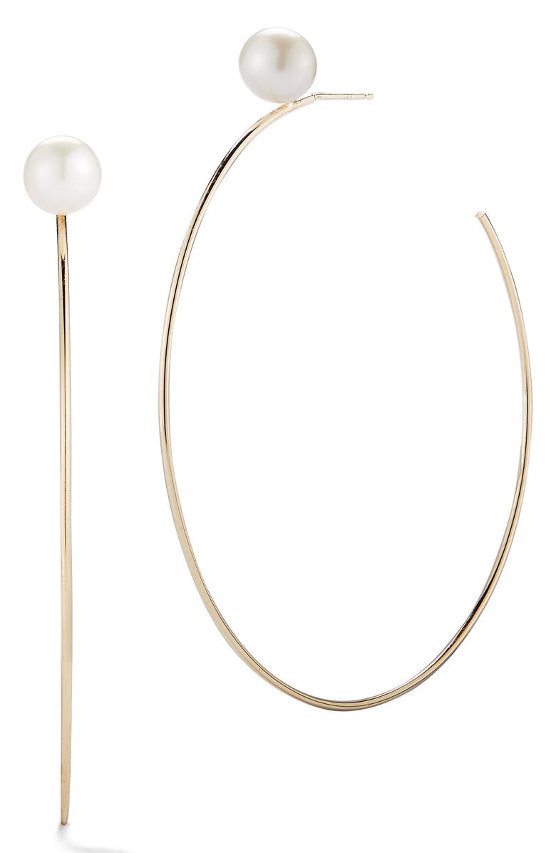 Mizuki Sea of Beauty Pearl Large Hoop Earrings, Main, color, 