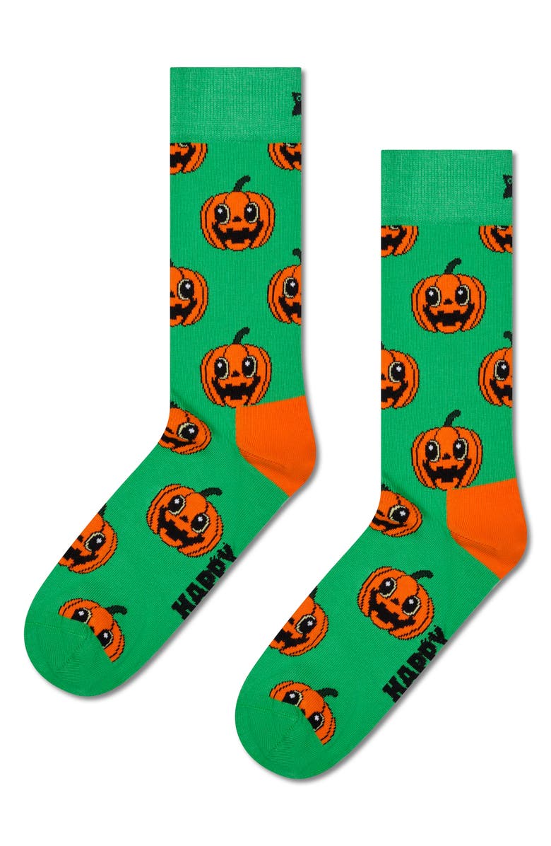 Happy Socks Assorted 2-Pack Trick or Treat Cotton Blend Socks Gift Box, Alternate, color, Orange