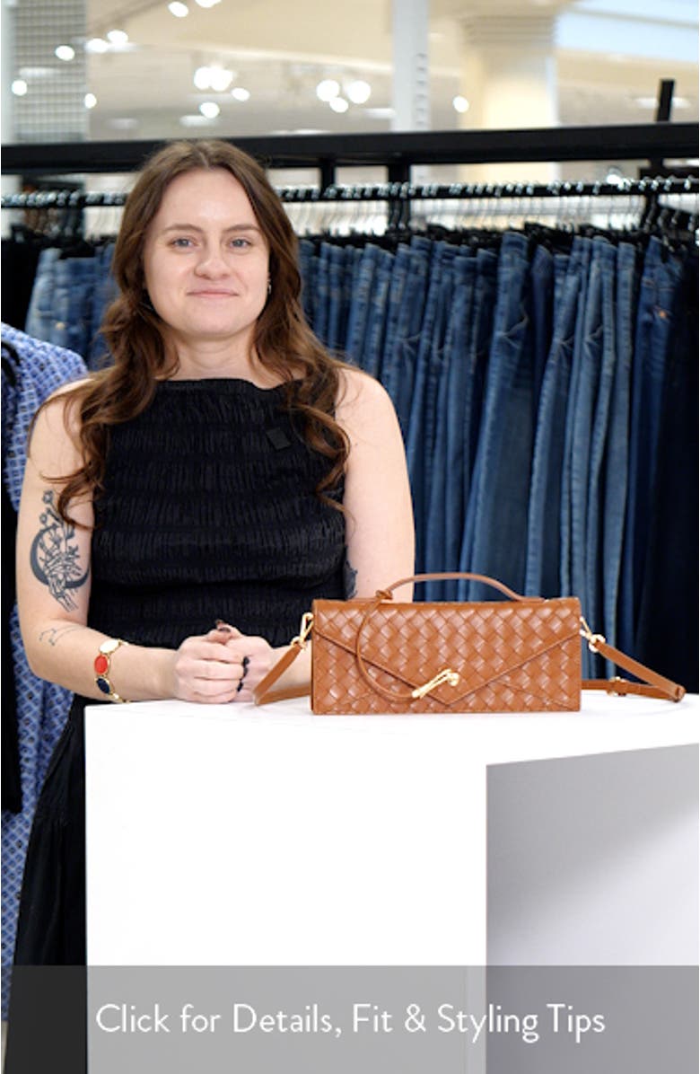 Celeste Woven Faux Leather Envelope Top Handle Bag, sales video thumbnail