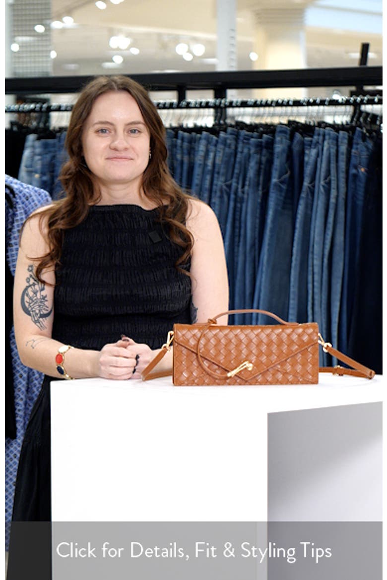 Celeste Woven Faux Leather Envelope Top Handle Bag video