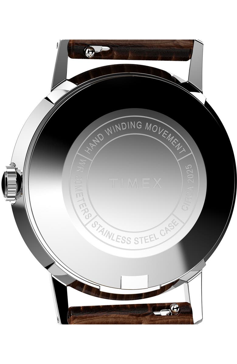 Timex<sup>®</sup> Marlin<sup>®</sup> Leather Strap Watch, 34mm, Alternate, color, Brown