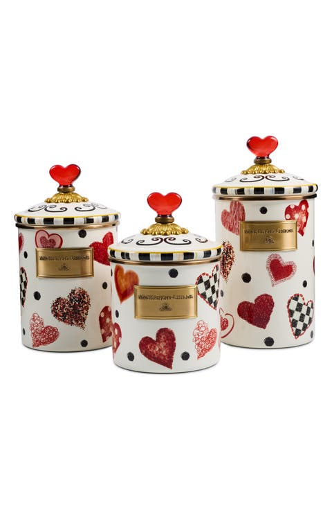 Love Set of 3 Canisters