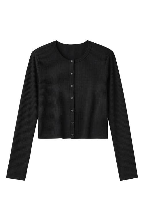 Rhone Livluxe Rib Cardigan In Black