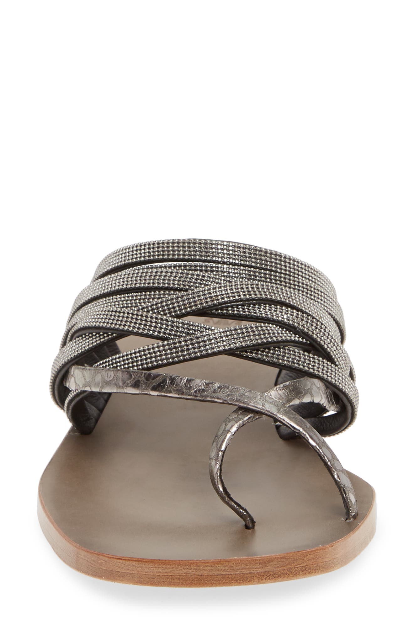 Brunello Cucinelli Beaded Slide Sandal, Alternate, color, 