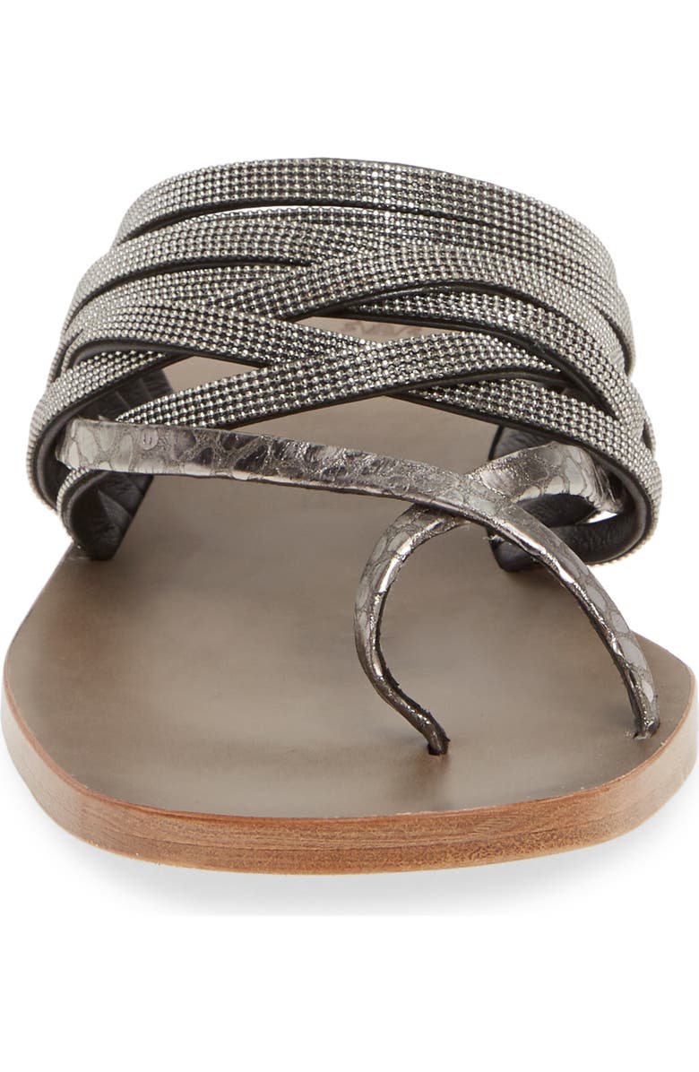 Brunello Cucinelli Beaded Slide Sandal, Alternate, color,