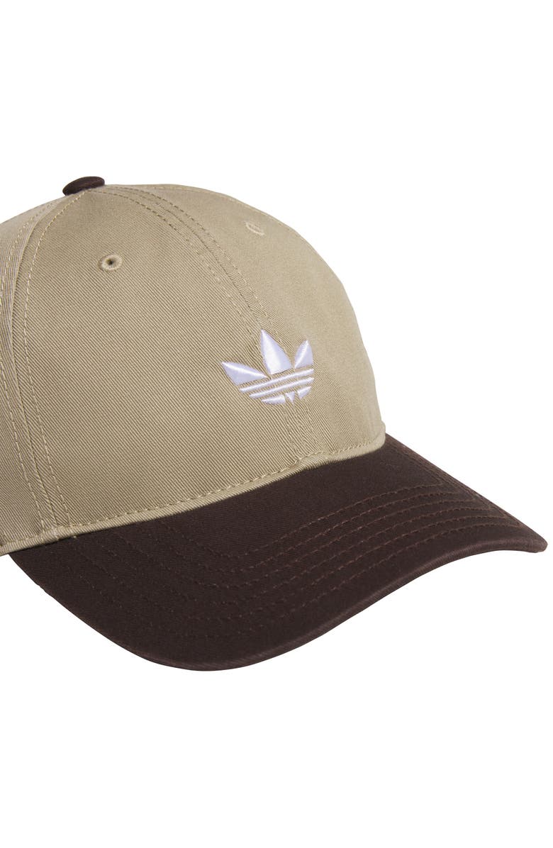 adidas Trefoil Adjustable 6-Panel Baseball Cap, Alternate, color, Cargo/ Coffee Brown/ White