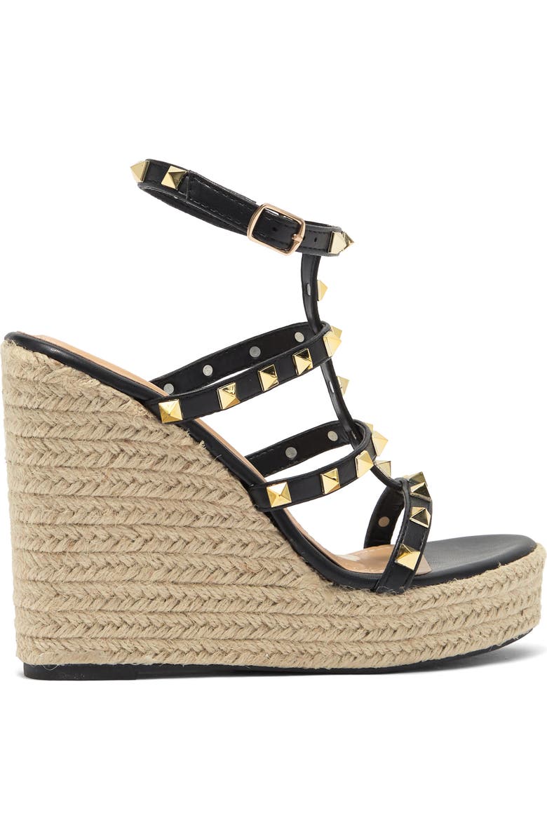 WILD DIVA LOUNGE Studded Wedge Sandal, Alternate, color,