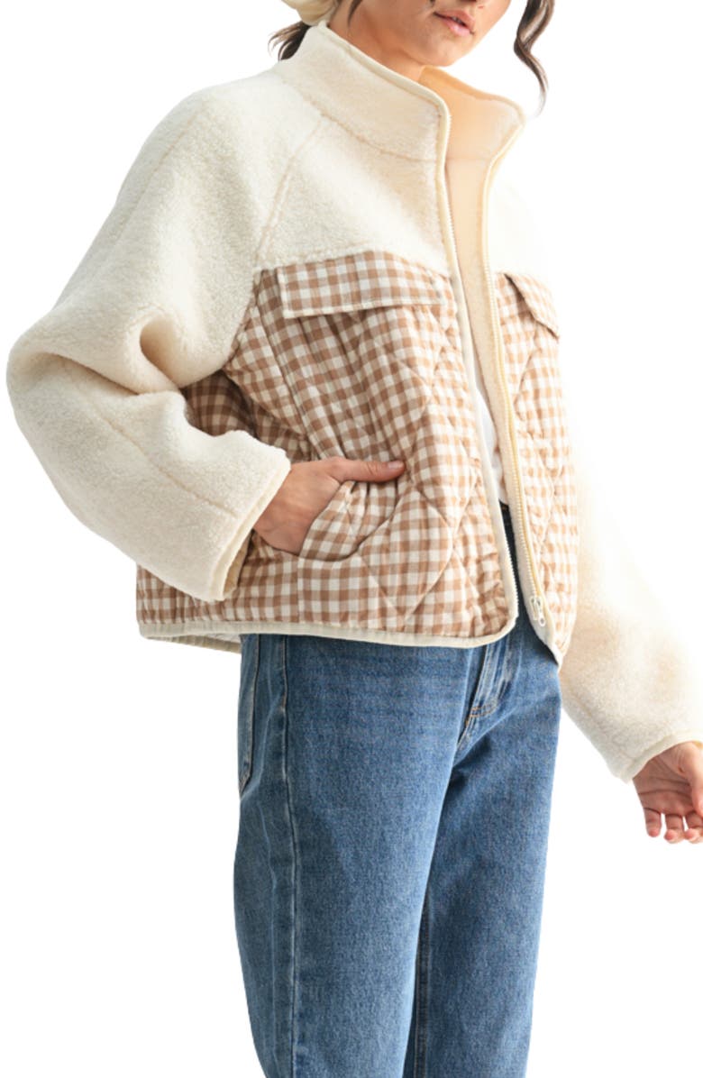 WISHLIST Plaid Fleece Jacket, Alternate, color, 
