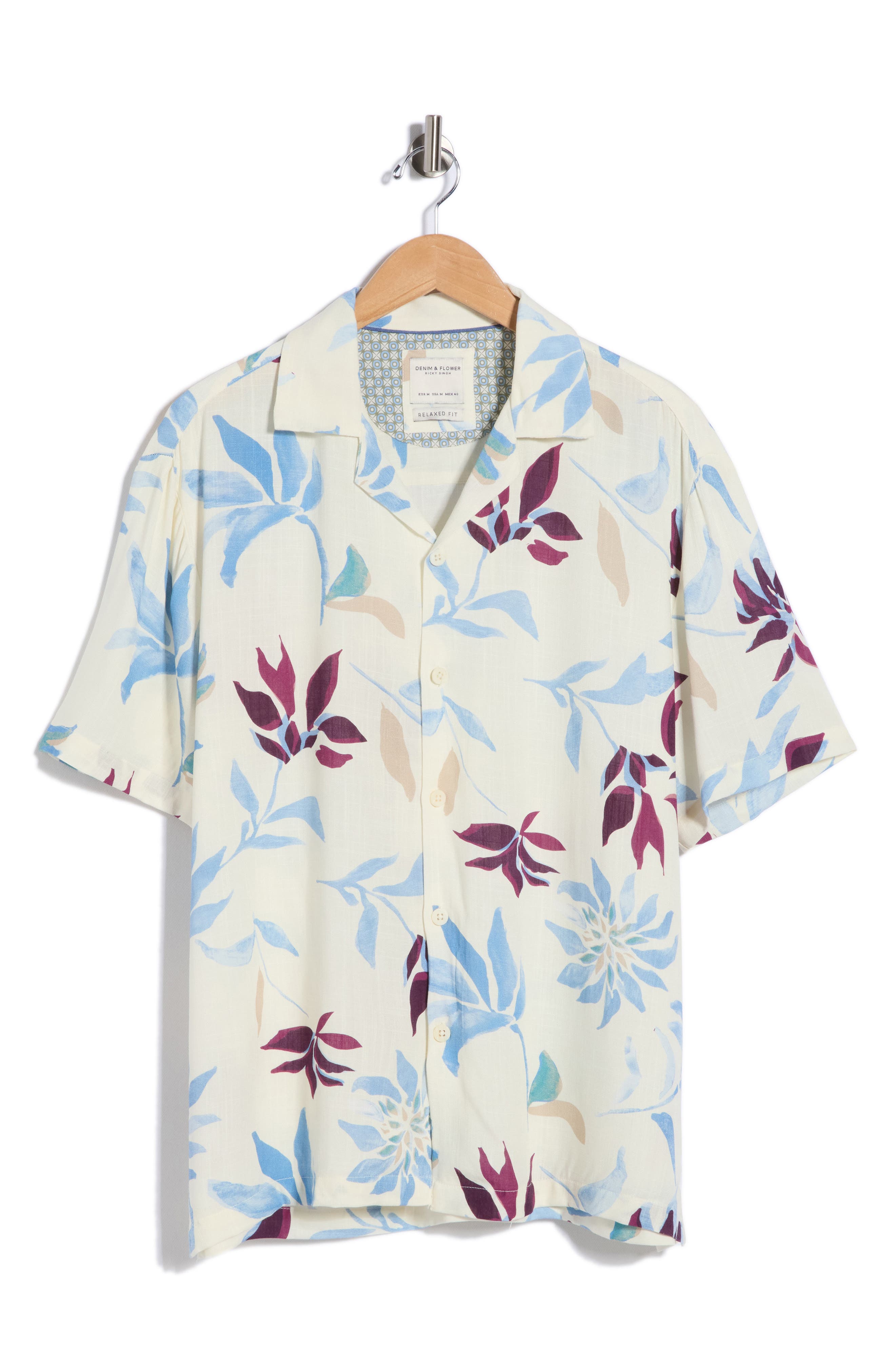 DENIM AND FLOWER Relaxed Fit Floral Camp Shirt