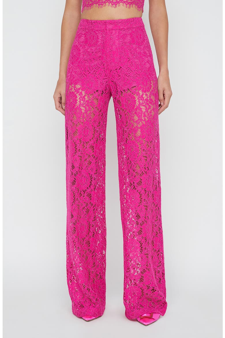 Livvy High Waist Lace Straight Leg Pants, Main, color, LIGHT RUBY